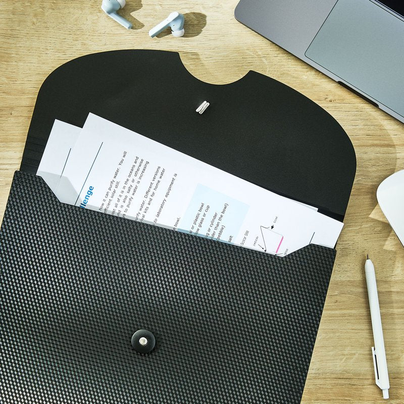 7-Pocket Poly Expanding File Organizer for Documents - Black