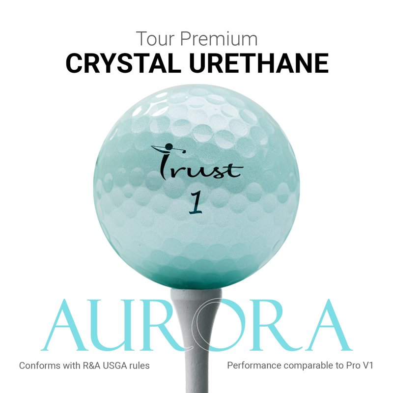Premium Icy Blue Golf Ball 3 Piece Soft Feel Performance Urethane Cover