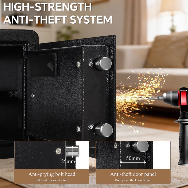 Electronic Security Safe Box 1.2 Cu Ft with Digital Keypad and Removable Shelf