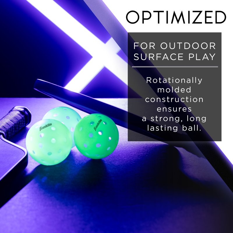 Glow in the Dark Outdoor Pickleballs (3 Pack) – Franklin Sports