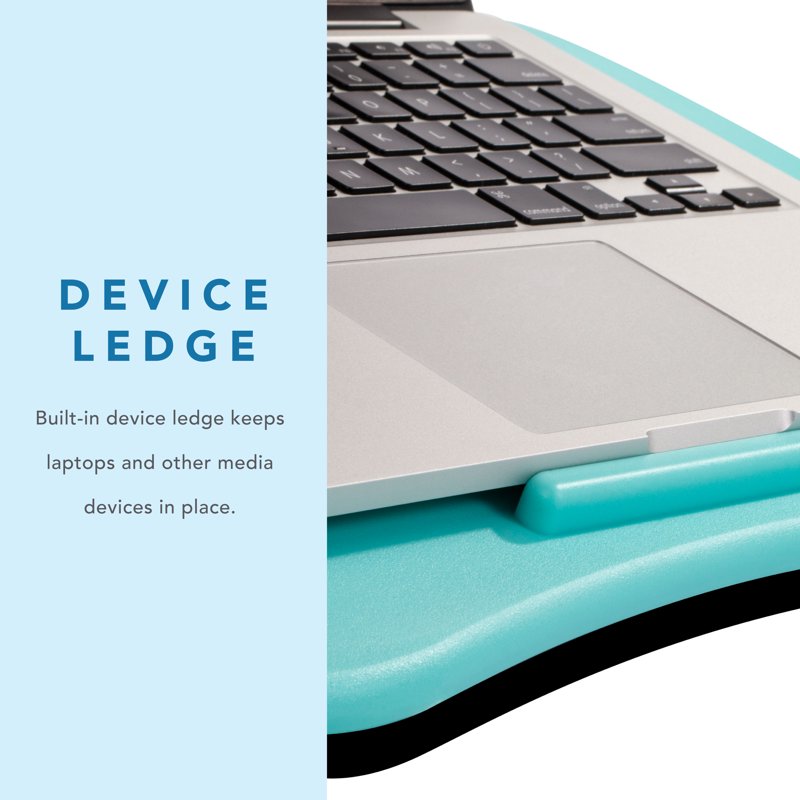 LapGear Lap Desk with Cushion & Ventilation for 15.6-Inch Laptops - Aqua Sky