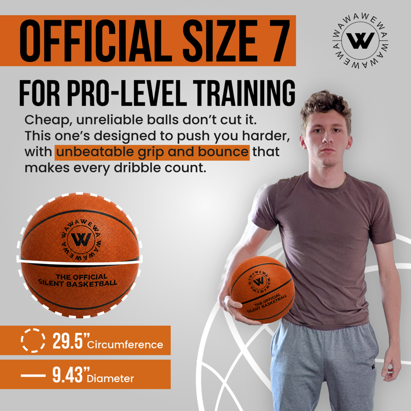 Silent Indoor Basketball Size 7 – Foam Training Ball for Quiet Dribbling