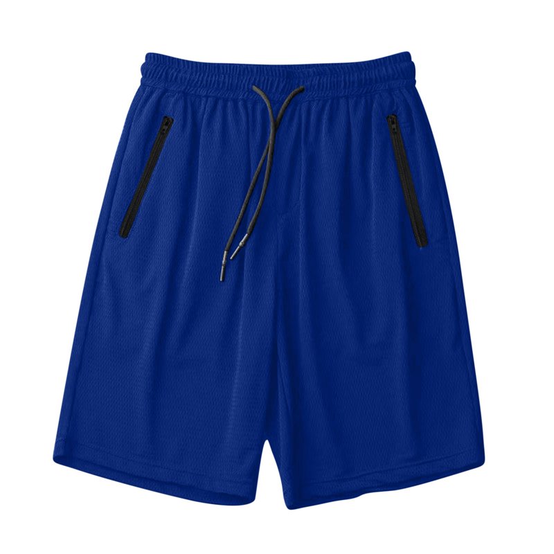 Men's Athletic Shorts with Drawstring Waist and Zipper Pockets - Breathable Mesh Running and Basketball Shorts, Plus Size