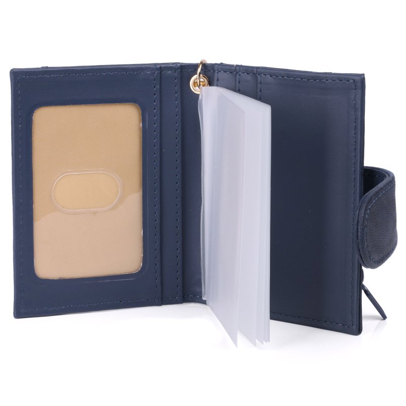 Leather Card Case for Women - Slim Wallet with ID & Card Slots, Multiple Pockets
