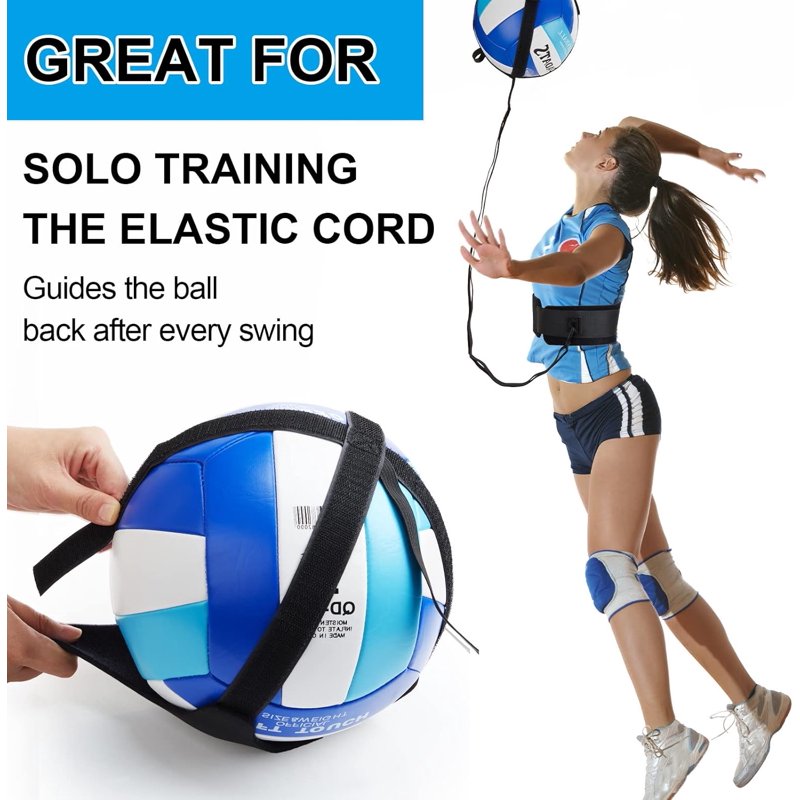 Volleyball Spike Trainer with Return Belt - Solo Practice Equipment for Beginners