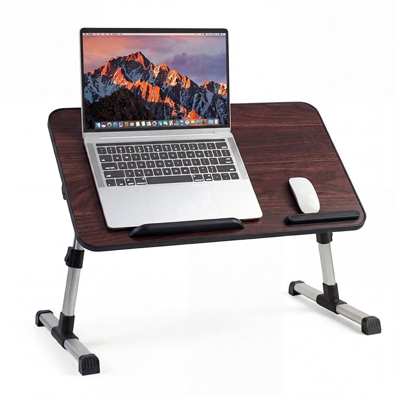 Cowin Adjustable Laptop Desk Table 20.5 x 11.82 in Walnut - Foldable Lap Desk