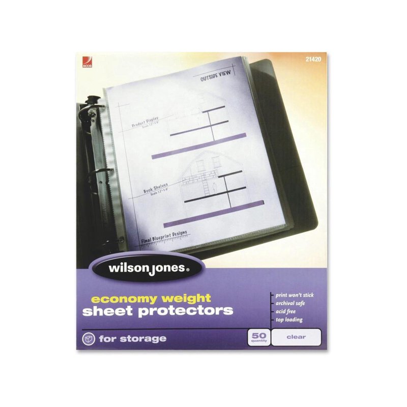 Economy Weight Clear Sheet Protectors - 50 Pack
