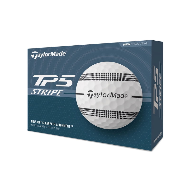 TaylorMade TP5 Stripe Golf Balls 12pk - White Stripe, 2024
