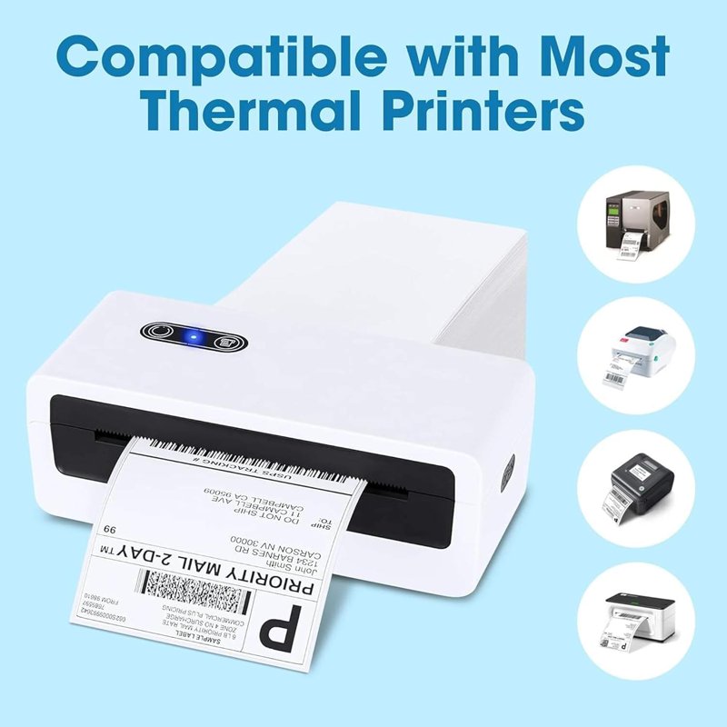 4 x 6 Waterproof Shipping Labels Bulk Pack with Strong Adhesive for Thermal Printers