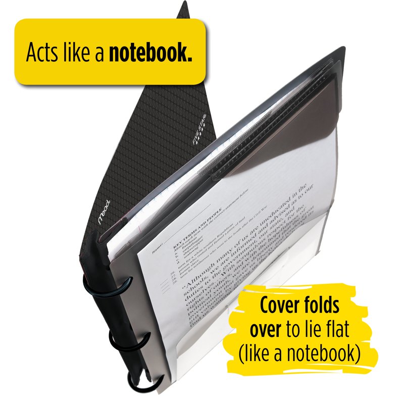 5-Star Flex 1.5-Inch Hybrid Notebook Binder with Rings, Black