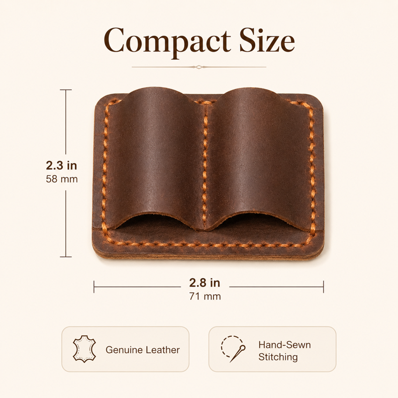 Leather Pen Loop Clip - Handmade Double Pen Holder for Notebooks & Journals
