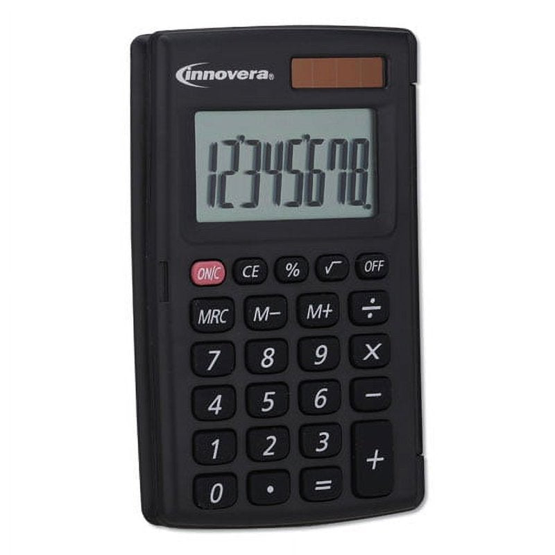 Pocket Calculator with Hard Shell Flip Cover, 8-Digit LCD - Bundle of 2