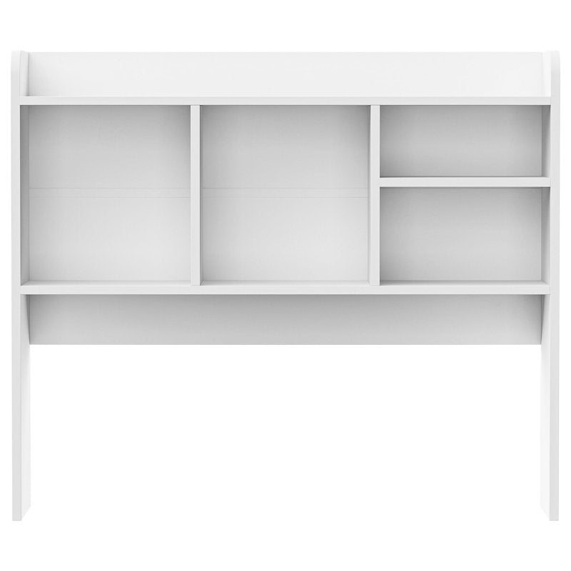 Desktop Bookshelf Storage Hutch with 4 Shelves - White Wood Frame Space Saver