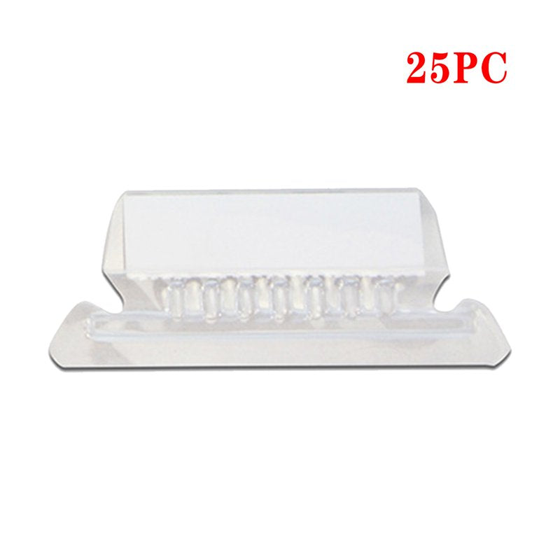 25 Pack Clear Hanging Folder Tabs with Inserts - 2 Inch Office File Labels