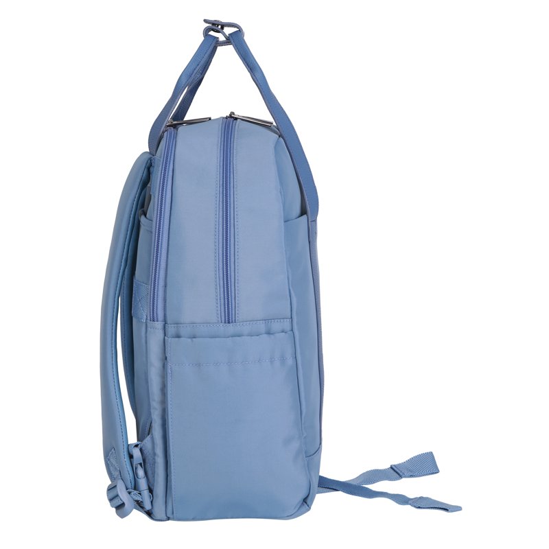 Convertible 16-Inch Nylon Travel Backpack Tote with Laptop Sleeve - Blue Shadow