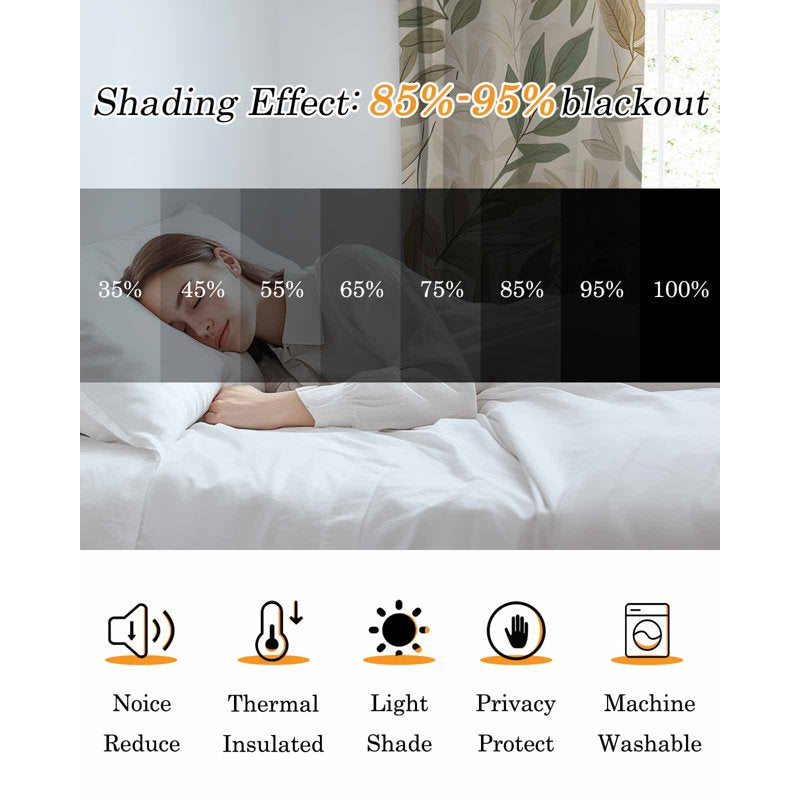 Blackout Window Curtains Set – Insulated, Light-Blocking Drapes for Bedroom & Living Room