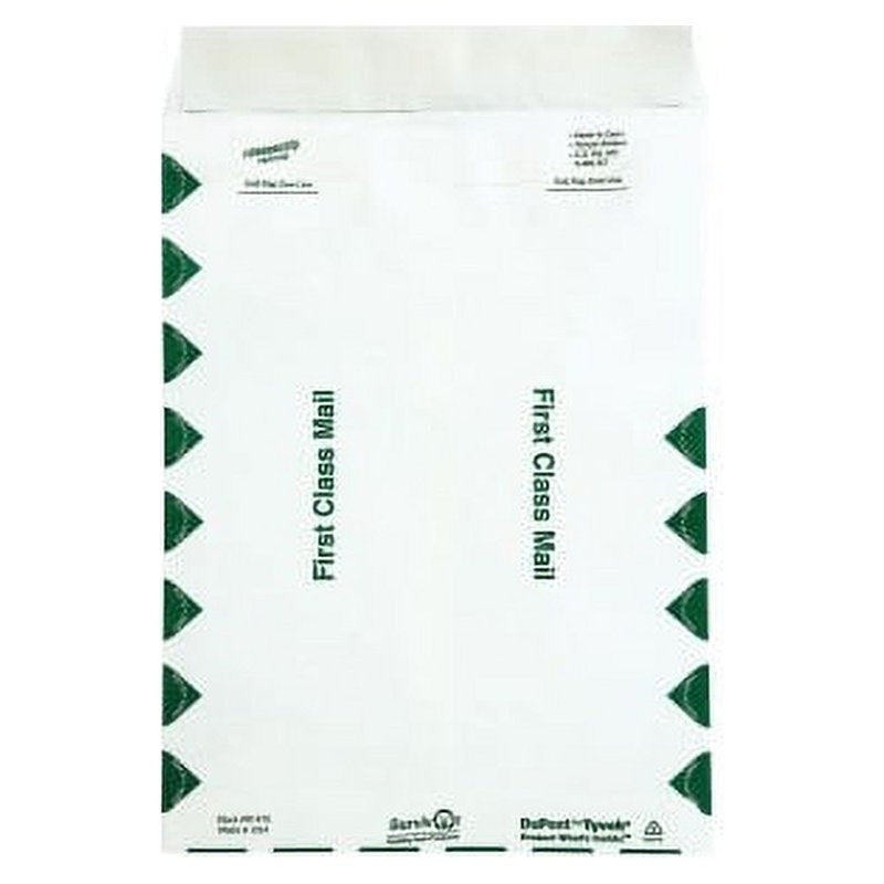First Class Tyvek Envelopes with Peel & Seal - #10 1/2, 9x12, 14 lb, White, 100 Pack