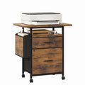 24 Inch Mobile File Cabinet with 2 Drawers & Printer Stand - Office Organizer