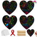 Kids Valentine's Day Scratch-Off Card Set with Rainbow Hearts - Classroom Craft Supplies