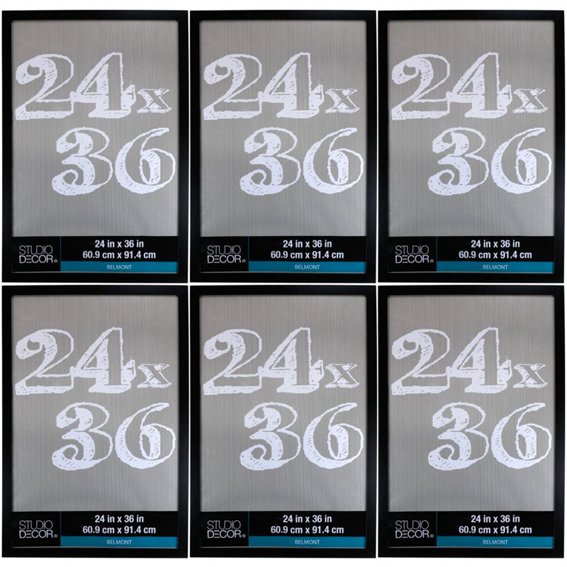24x36 Inch Black Picture Frame Bulk Pack - Modern Wall Decor, Includes Hanging Hardware