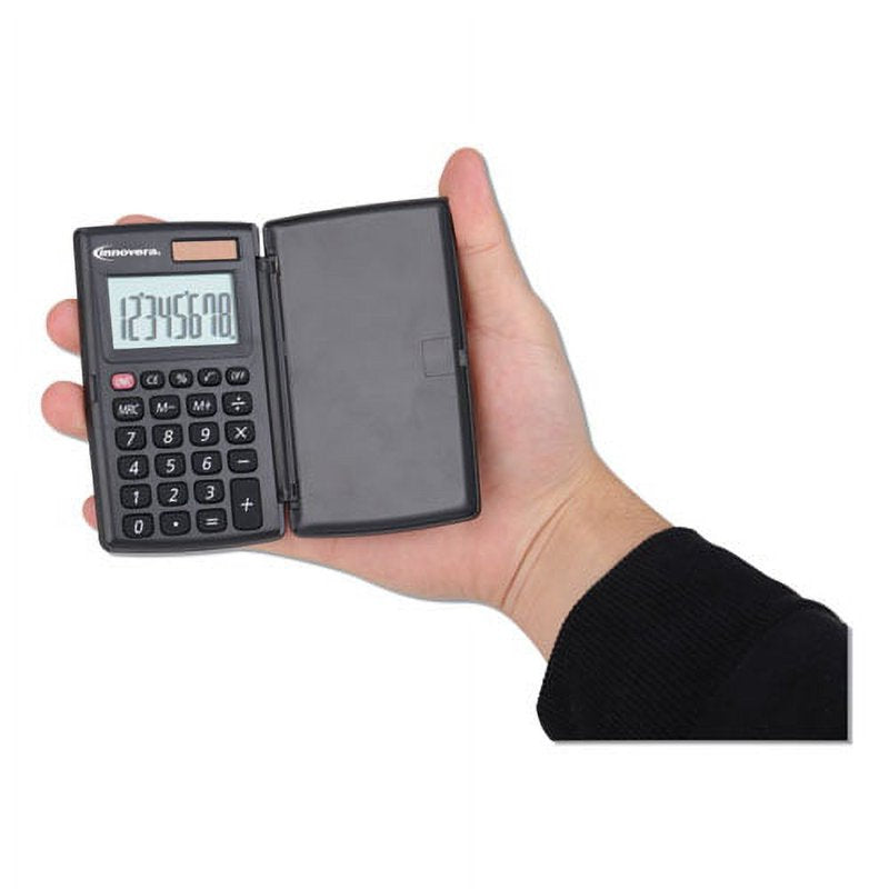 Pocket Calculator with Hard Shell Flip Cover, 8-Digit LCD - Bundle of 2