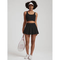 Women's Pleated Tennis Skirt with Shorts & Side Pocket - High-Waisted Athletic Skirt for Yoga, Gym, Running