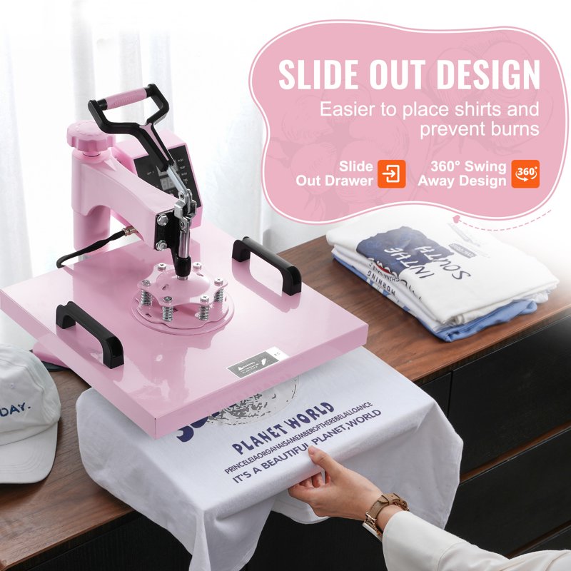 15x15 Inch Heat Press Machine with 5-in-1 Transfer Tool for T-Shirts Mugs Hats