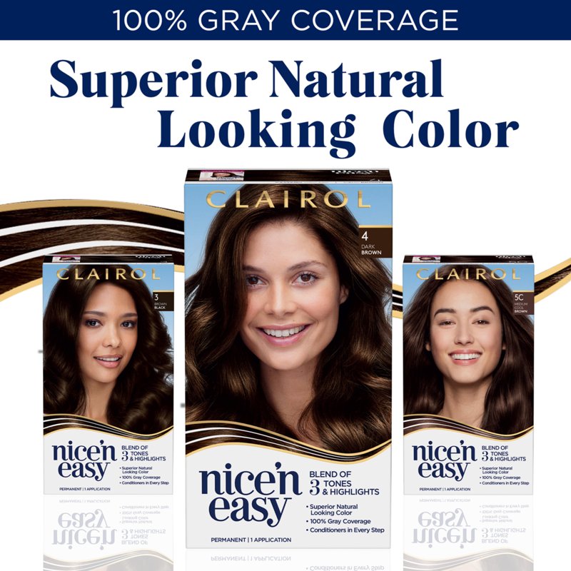 Permanent Hair Color Cream - Dark Mocha Brown, Multiple Shades & Pack Options