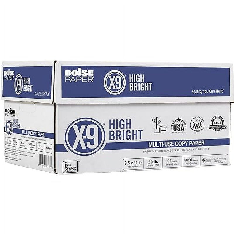 Boise X-9 Multi-Purpose Copy Paper 8.5x11 White 20 lb 96 Bright 10 Reams