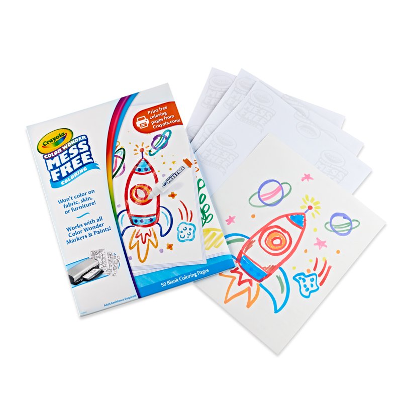 Mess Free Coloring Pages for Toddlers - 50 Reusable Art Sheets, Travel & Gift