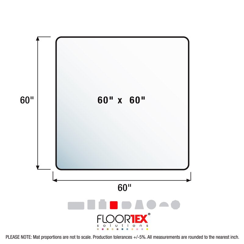 Floortex Ultimat XXL Polycarbonate Chair Mat for Hard Floors 60" x 60"