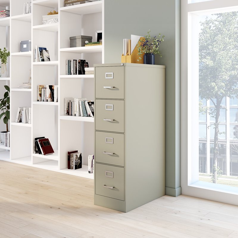 4-Drawer Vertical File Cabinet with Lock for Letter Size Documents