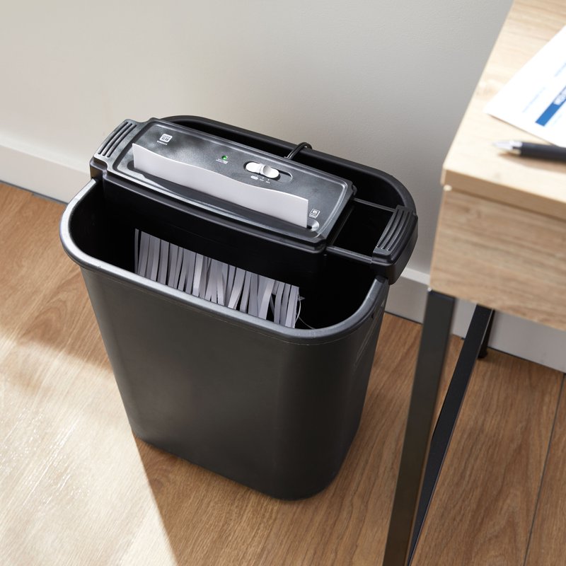 6-Sheet Credit Card & Paper Shredder - Compact Strip Cut Office & Home Use