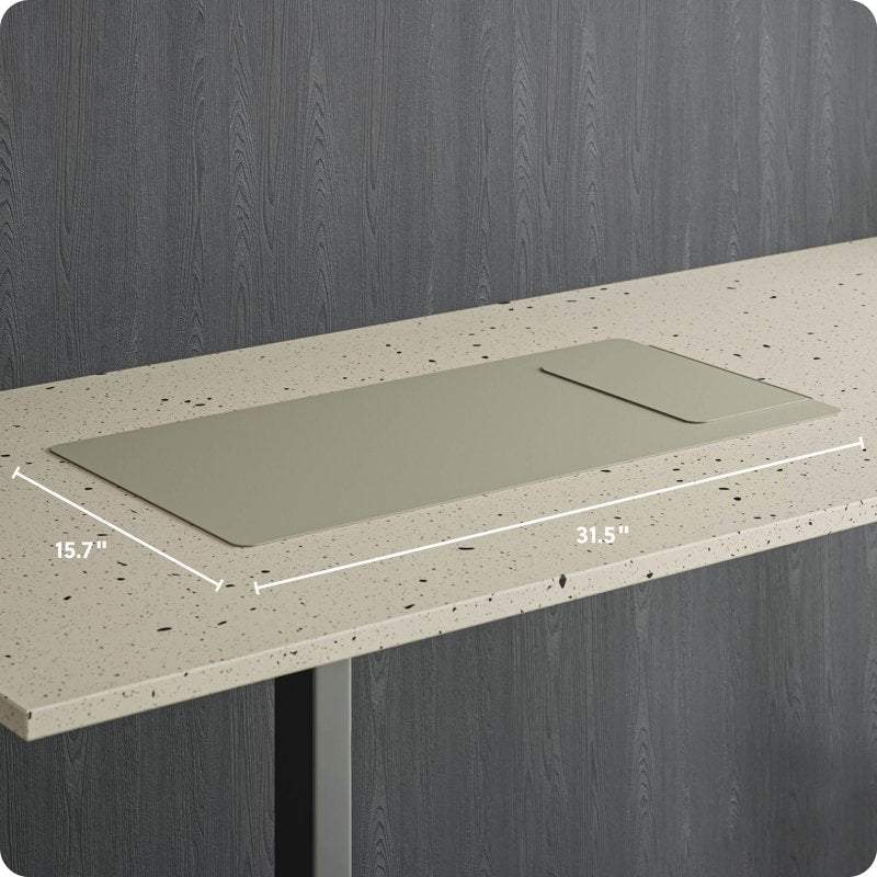 Vegan Leather Desk Pad with Non-Slip Backing and Mousepad - 31.5 x 15.7 in.