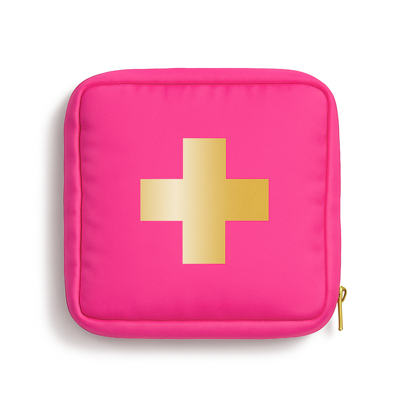 Pink Car First Aid Kit - 90 Medical Essentials, Portable Emergency Safety Kit