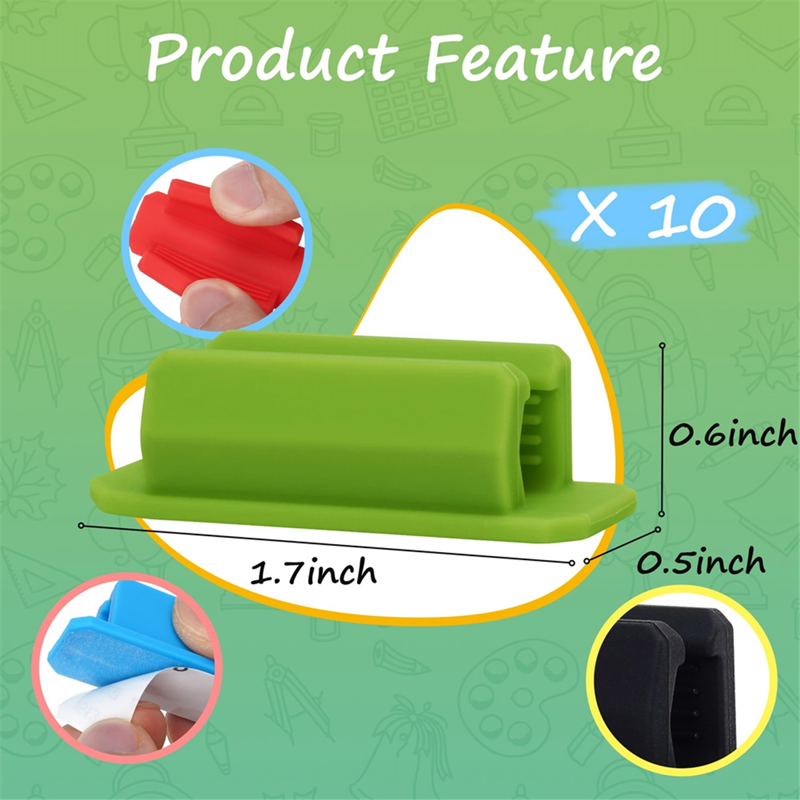 Silicone Pen Holders Pack - Multi-Color, 10 Pack, Adhesive Desk Organizers