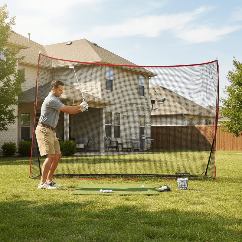 Golf Practice Net 10x7 ft with Target for Indoor & Outdoor Training