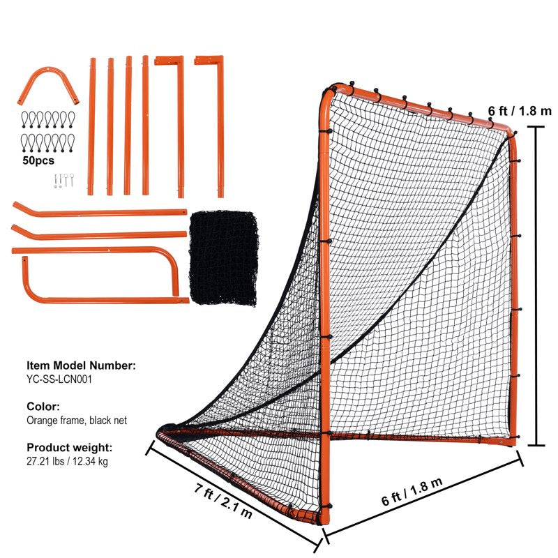 6x6 ft Lacrosse Goal Net for Backyard Training and Practice Equipment