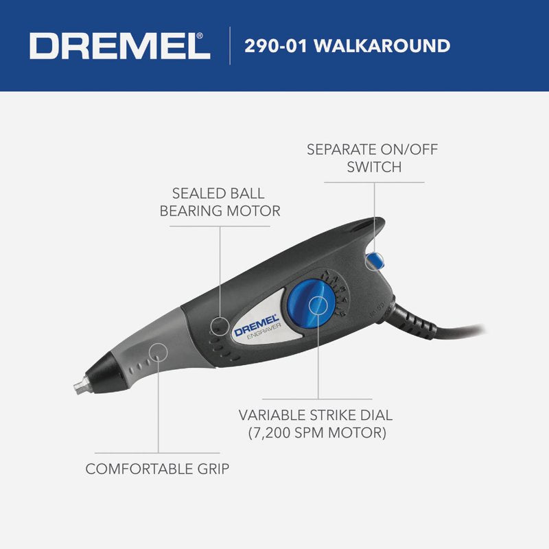 Dremel Micro Engraver Kit - Lightweight Handheld Metal Glass Wood Engraving Tool
