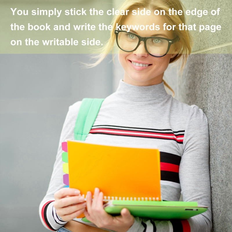 8 Pack Colored Sticky Page Tabs for Notebooks and Files - Repositionable, 960 Pieces