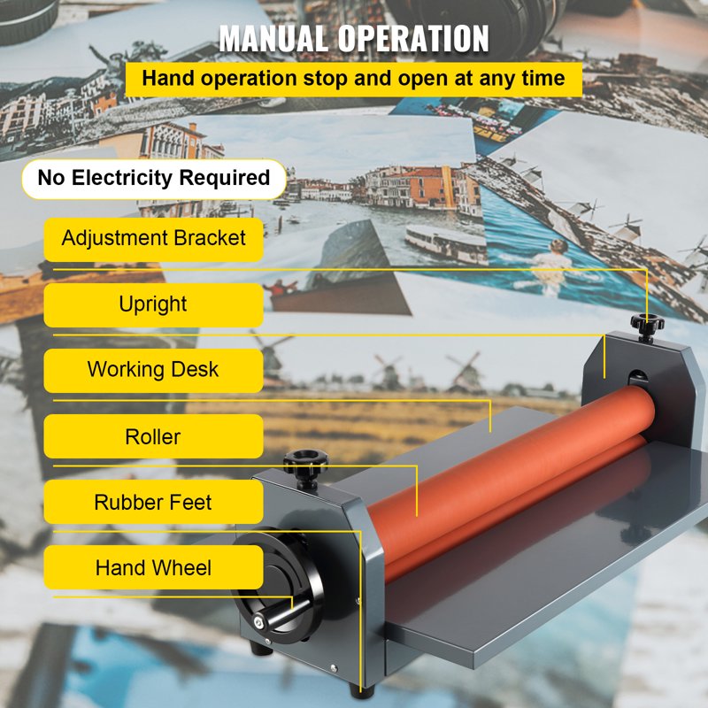 51-Inch Cold Laminator for Documents Photos & Artwork - Manual Pressure Roll Machine