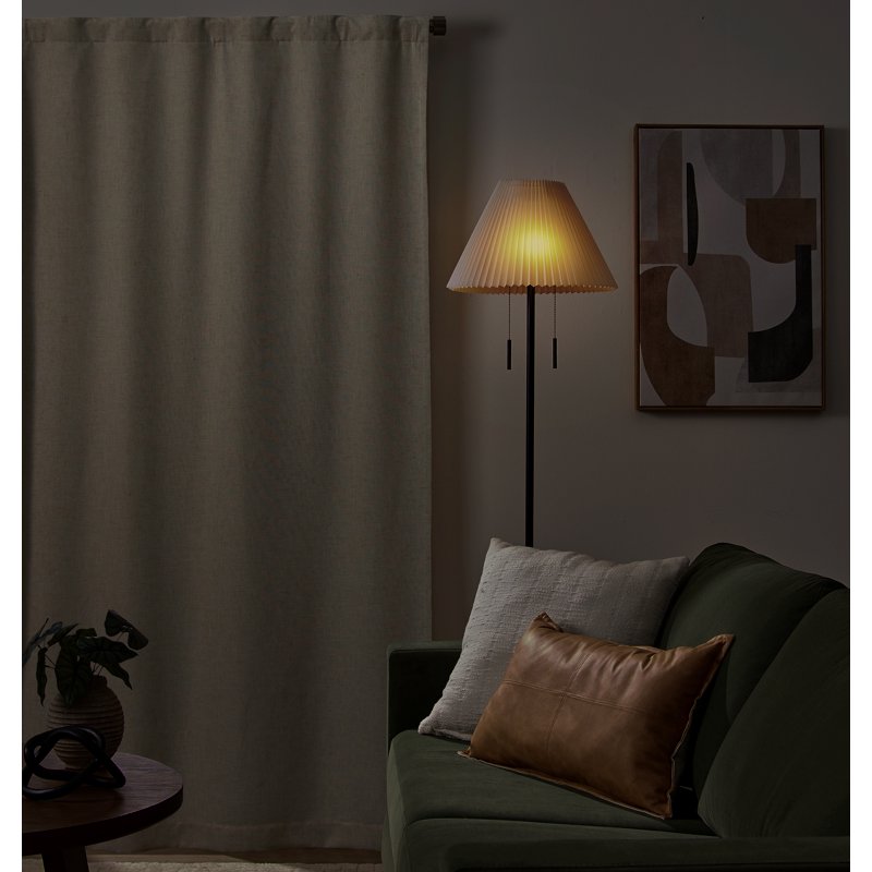 Blackout Curtain Panel - Textured Solid Chenille for Light Blocking and Privacy