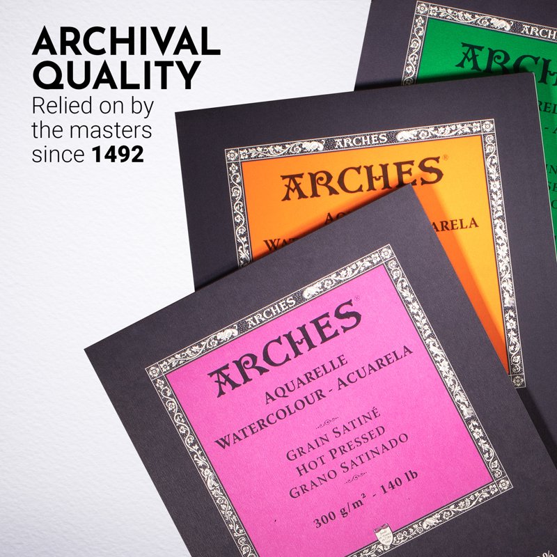 Arches 140 lb Watercolor Pad Cold-Pressed 11.7 x 16.5 Inches - 12 Sheets