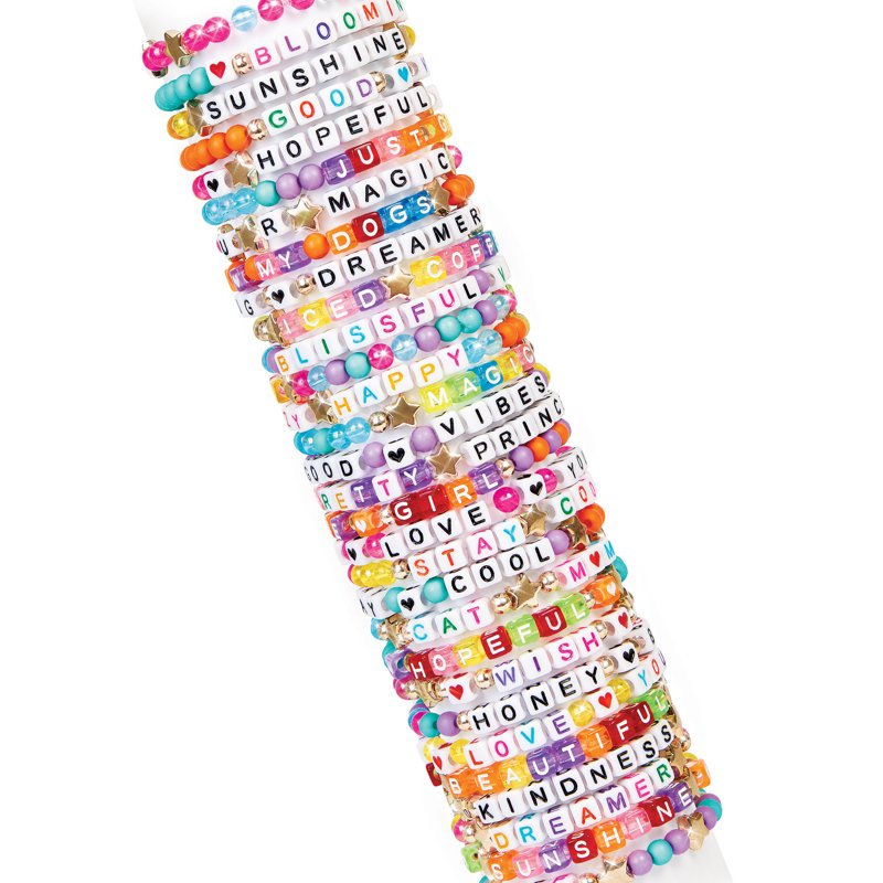 Alphabet Bead Bracelet DIY Kit for Kids - 1008 Assorted Beads & Craft Supplies
