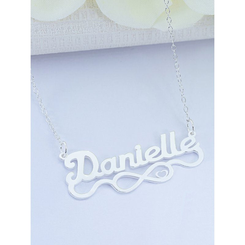 Personalized Script Name Necklace with Infinity & Heart Pendant - Customizable Jewelry for Women