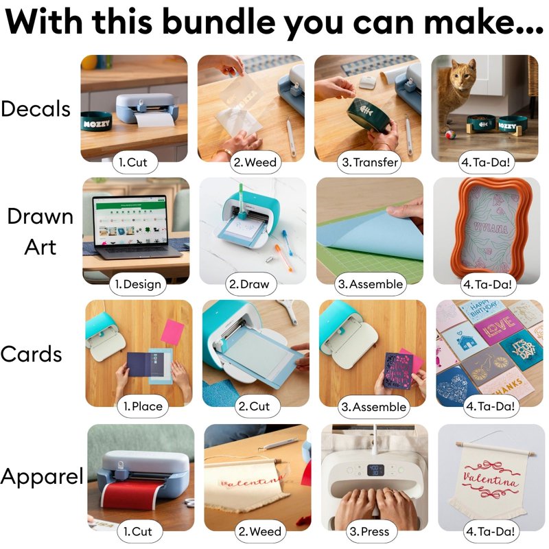 Cricut Materials Crafting Bundle for Cricut Joy & Joy 2 - Starter Set with Vinyl & Accessories