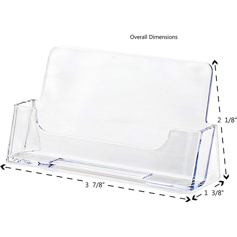 12 Pack Clear Plastic Business Card Holders Display Stand Organizer