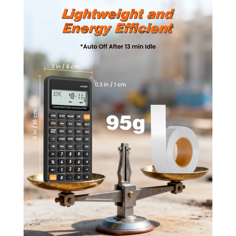 Construction Calculator with Writing Tablet - Eco-Friendly, Heavy-Duty for Contractors