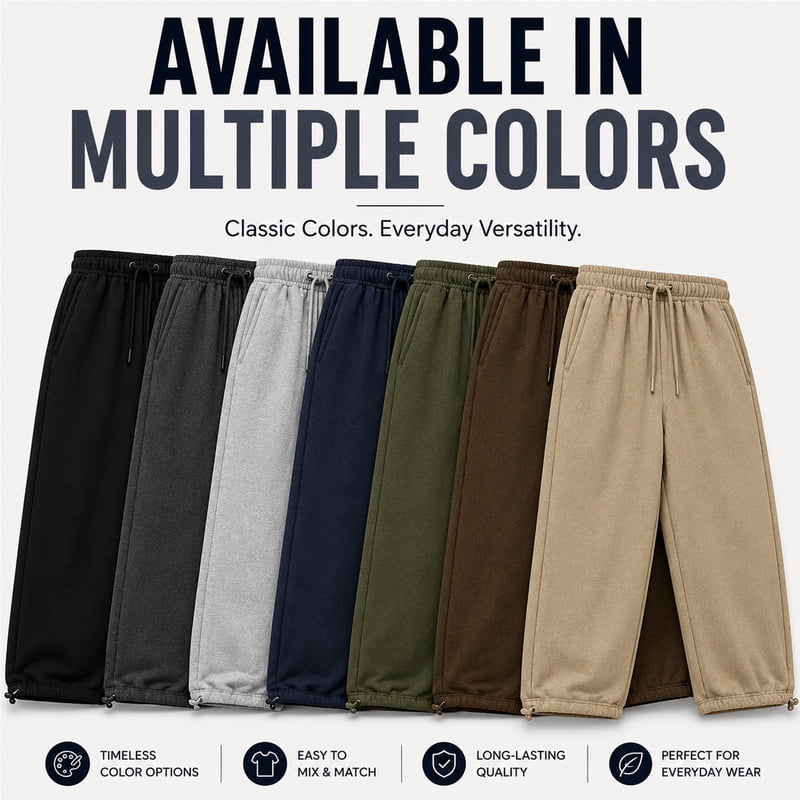 Men's Fleece-Lined Open Bottom Joggers - Heavyweight Casual & Gym Pants