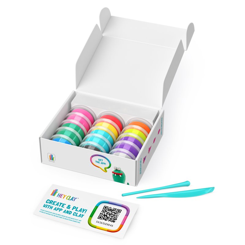 Kids Air Dry Clay Kit with Interactive App - 6 Monster Sculptures, Non-Toxic & Safe for Ages 3+